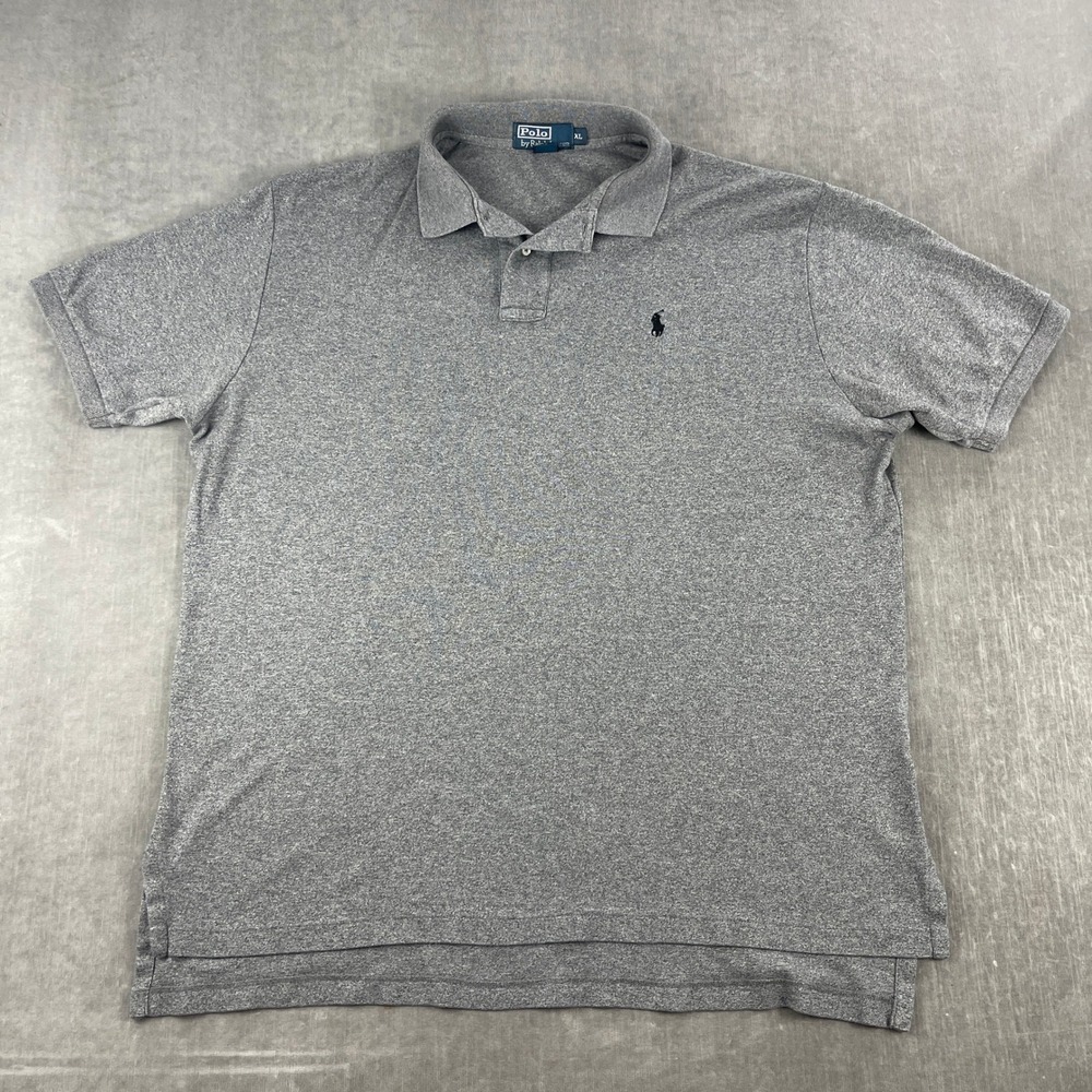 Polo Ralph Lauren‎ Men XL Grey Polo Shirt Short Sleeve Cotton Pony Logo